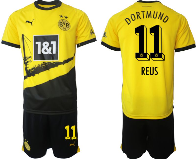 Men 2023-2024 Club Borussia Dortmund home yellow 11 Soccer Jersey